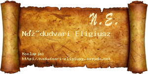Nádudvari Eligiusz névjegykártya